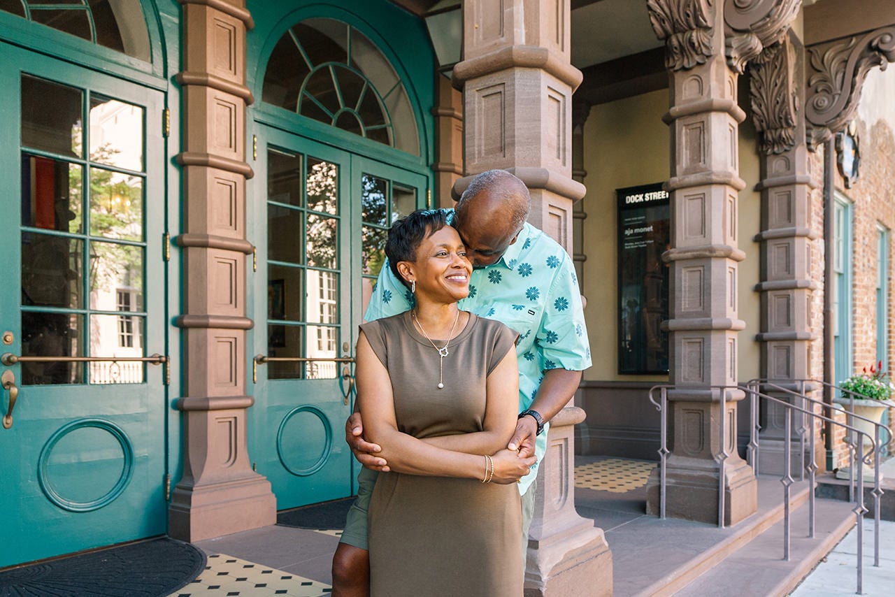 charleston anniversary photo session at Dock Street Theatre