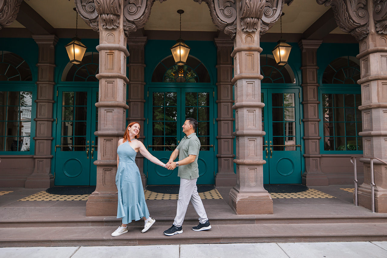 charleston anniversary photo session at Dock Street Theatre