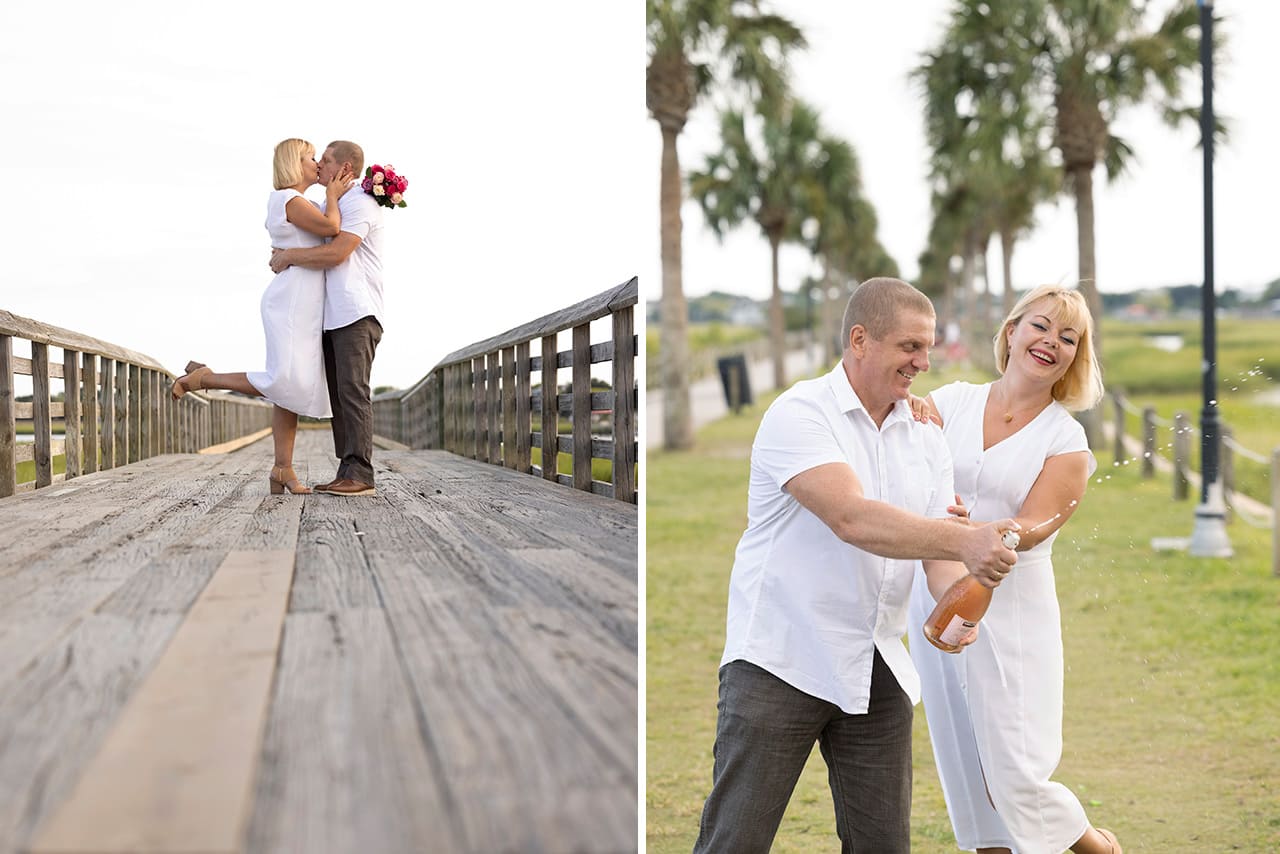 charleston anniversary photo session at Pitt st bridge