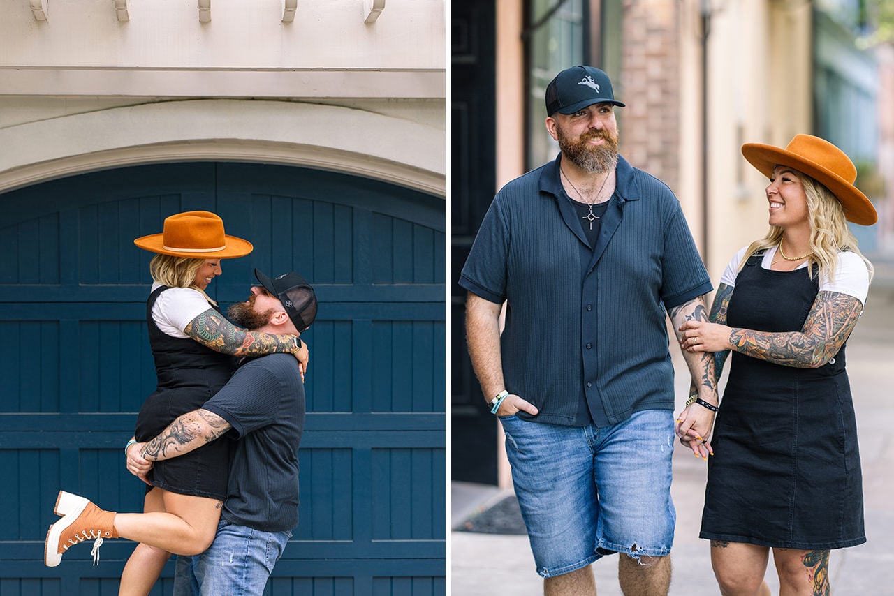 charleston anniversary photo session at Rainbow Row