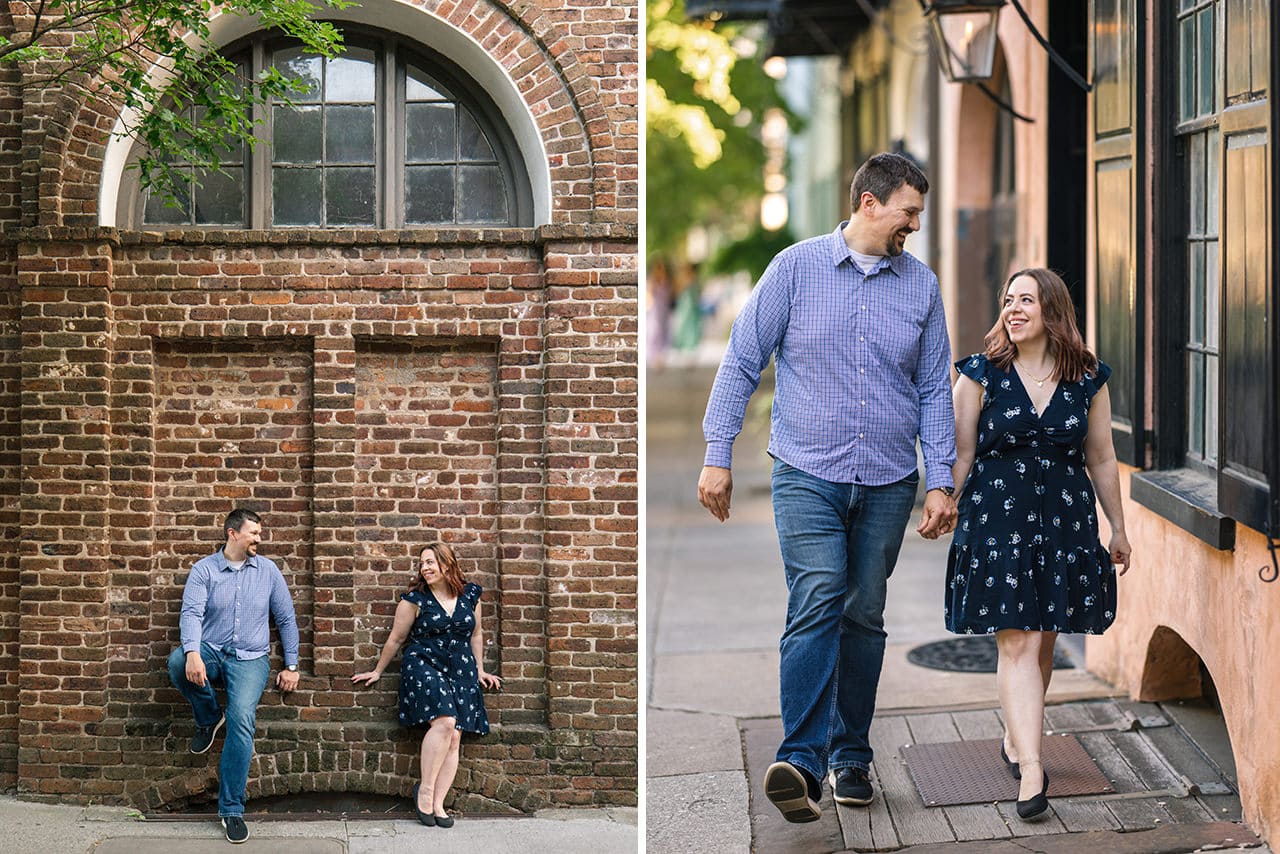 charleston anniversary photo session at Rainbow Row