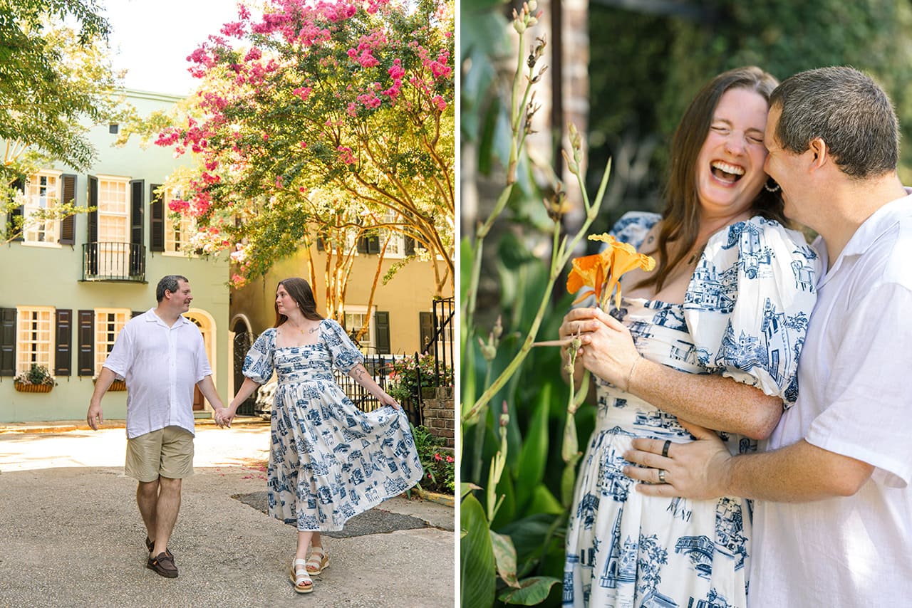 charleston anniversary photo session at Rainbow Row