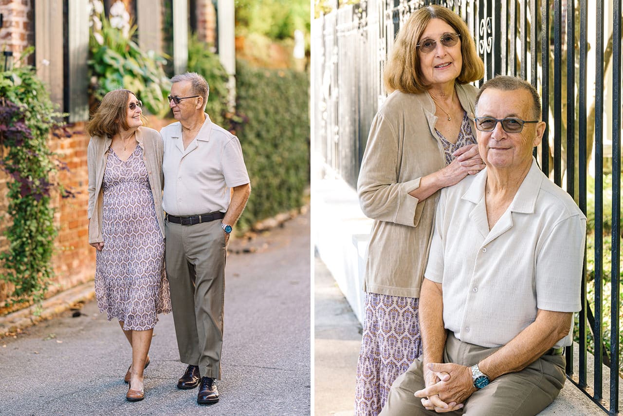 charleston anniversary photo session at Rainbow Row