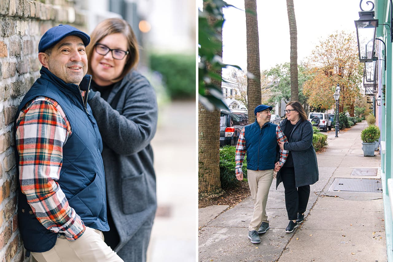 charleston anniversary photo session at Rainbow Row