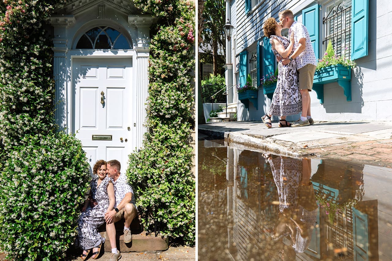 charleston anniversary photo session at Rainbow Row