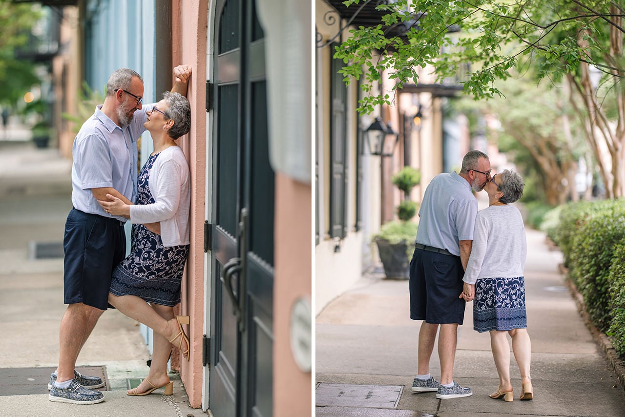 charleston anniversary photo session at Rainbow Row