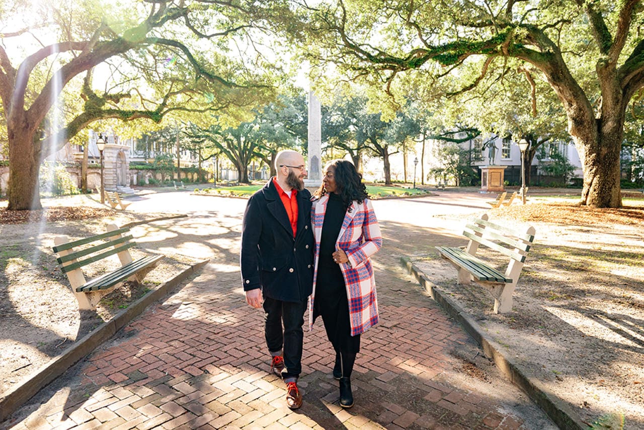 charleston anniversary photo session at Washington Square