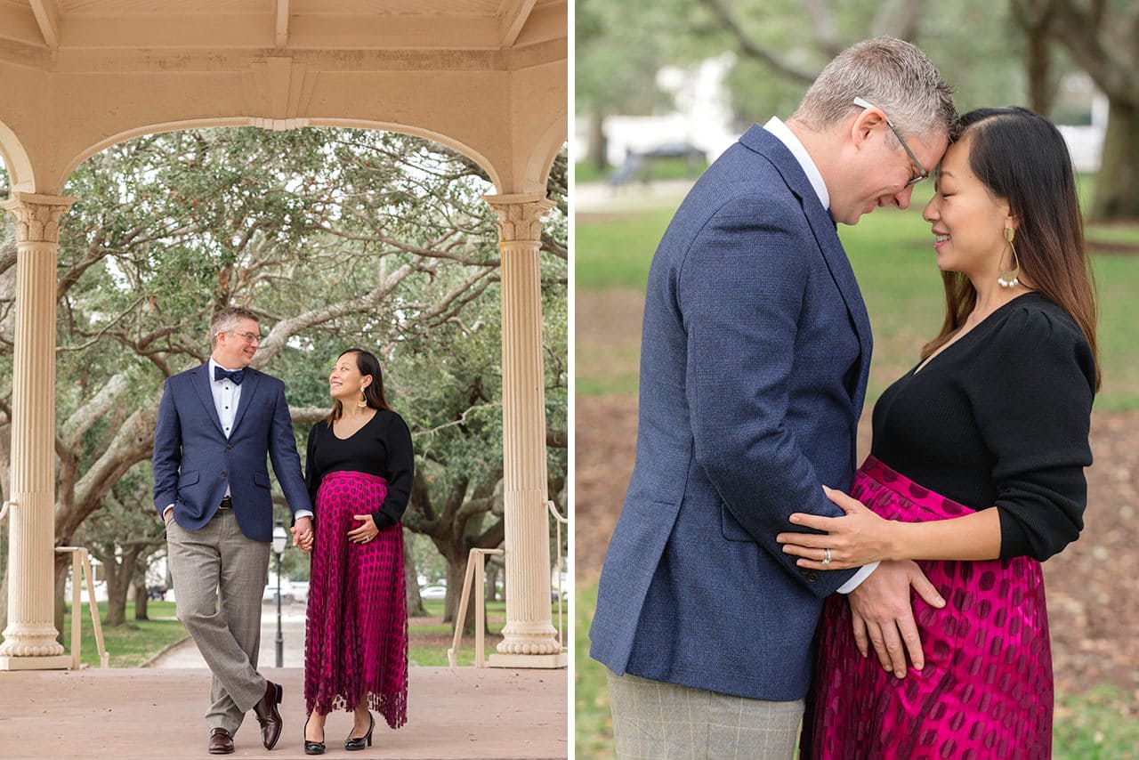 professional photographer maternity photo session at White Point Gardens