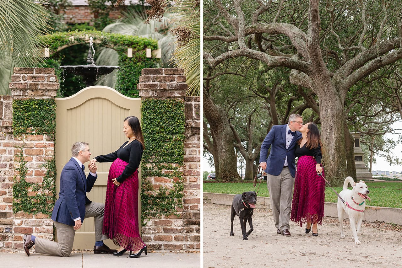 professional photographer maternity photo session at White Point Gardens