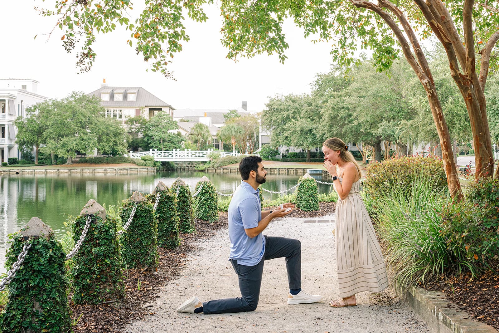 Proposal among the greenery at I'on, Charleston