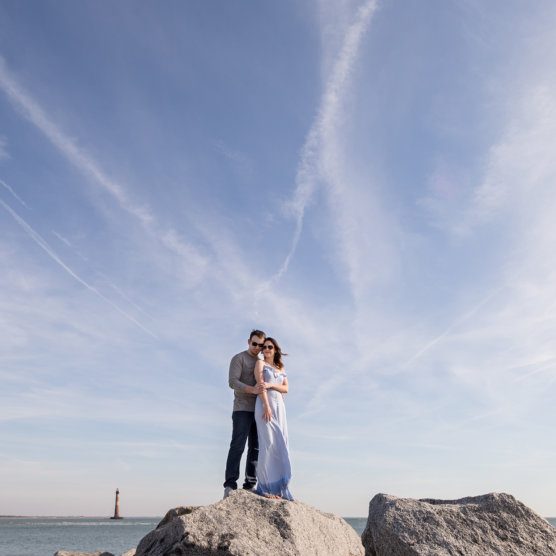 Gorgeous engagement photo session at Morris Island Lighthouse
