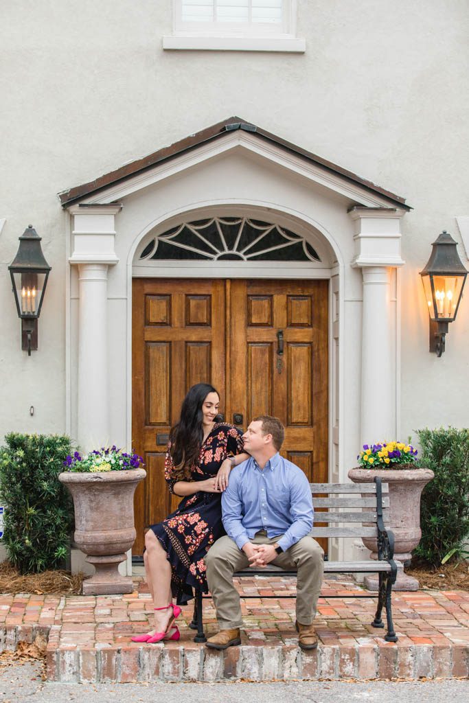 waterfront-park-and-pineapple-fountain-engagement-photographers-benches-near-pineapple-fountain-2